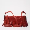 Skórzana torba na ramię z frędzlami Skórzana torba na ramię z frędzlami