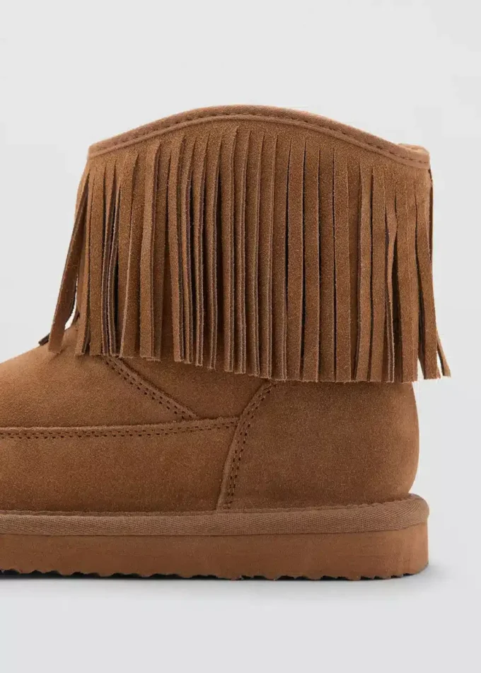 Skórzane botki z frędzlami Skórzane botki z frędzlami