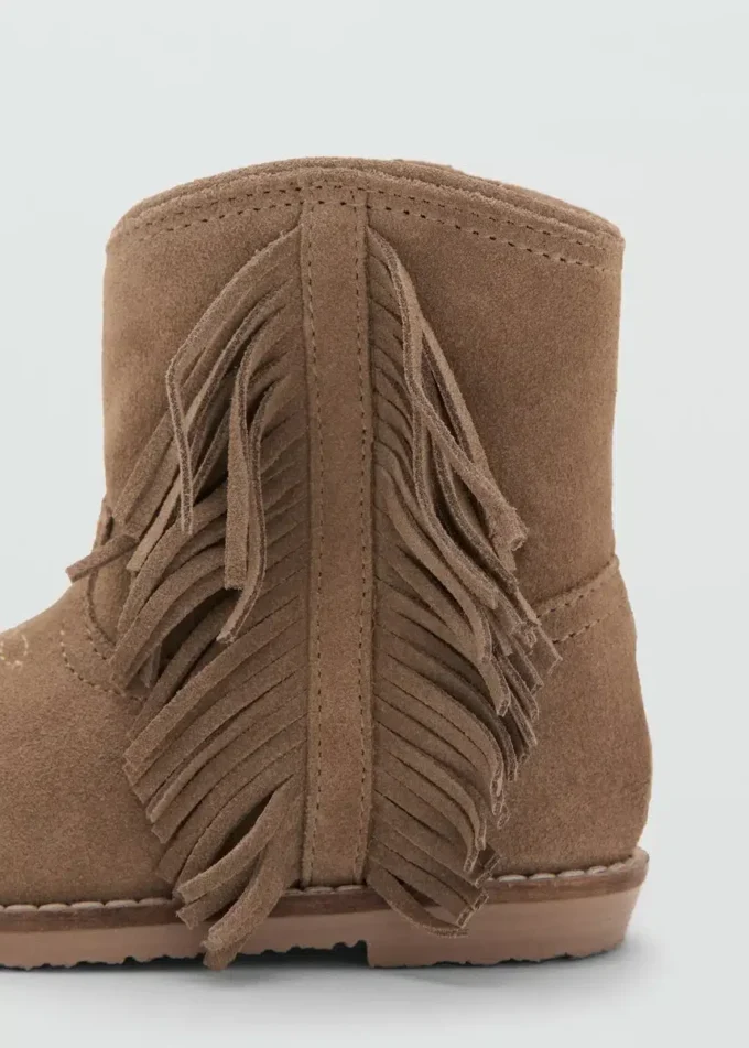 Skórzane botki z frędzlami Skórzane botki z frędzlami