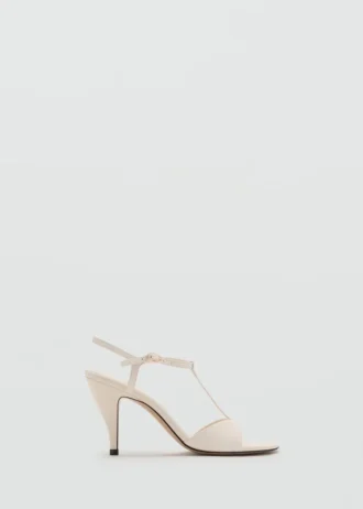 Skórzane sandały na obcasie z paskami Skórzane sandały na obcasie z paskami