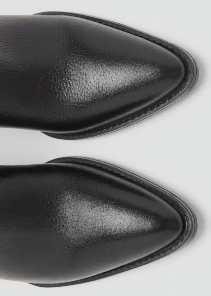 Skórzane szpiczaste botki Skórzane szpiczaste botki