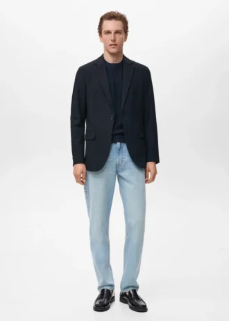 Slim fit bawełniana marynarka Verner