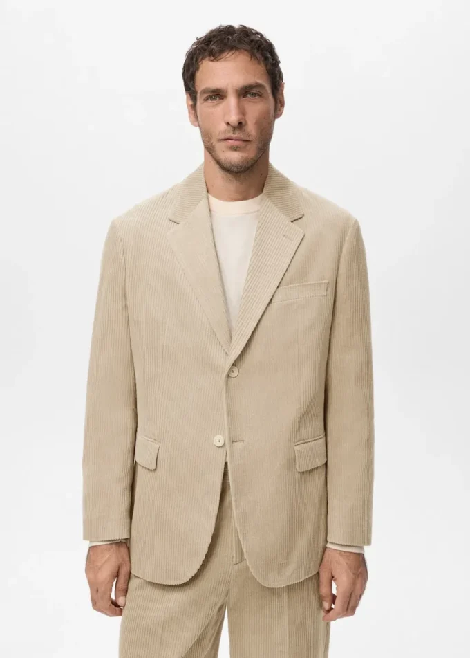 Slim fit blezer z sztruksu Slim fit blezer z sztruksu