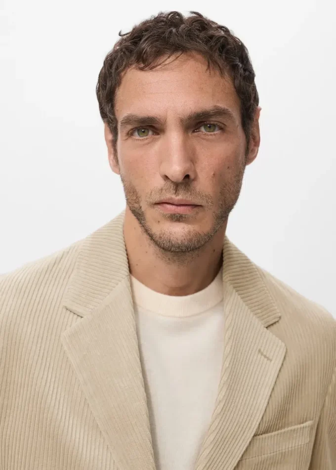 Slim fit blezer z sztruksu Slim fit blezer z sztruksu