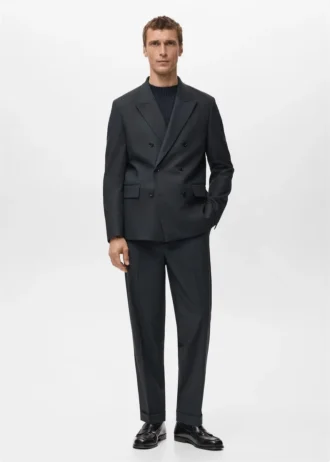 Slim fit dwurzędowa marynarka garniturowa Boston