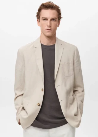 Slim fit lniana marynarka