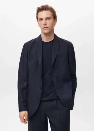 Slim fit lniana marynarka