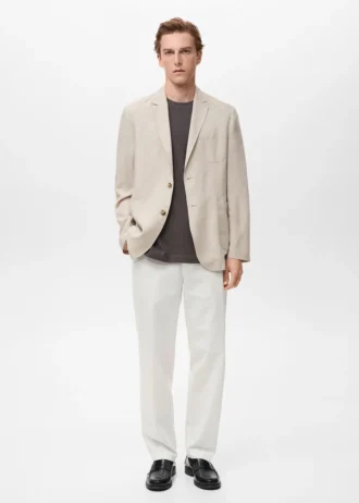 Slim fit lniana marynarka