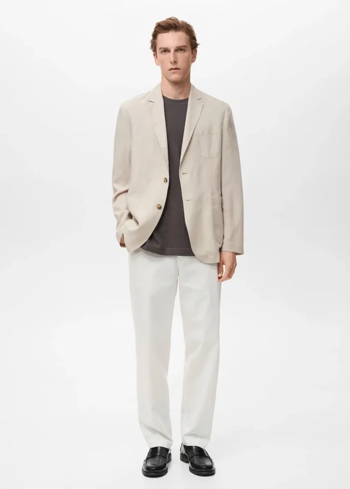 Slim fit lniana marynarka