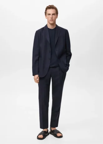 Slim fit lniana marynarka