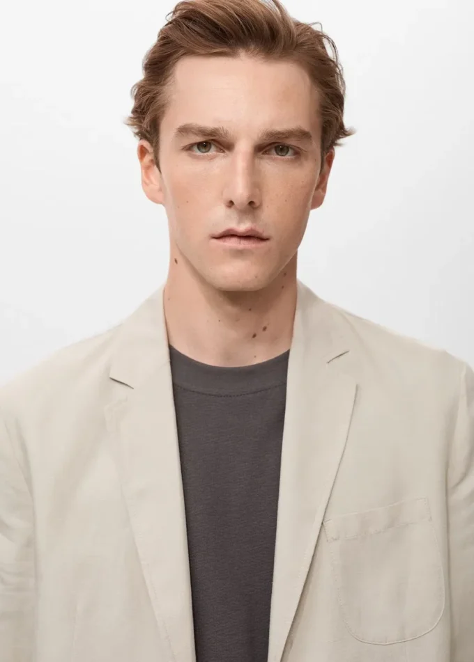 Slim fit lniana marynarka