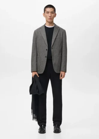 Slim fit marynarka z mikrostrukturą Slim fit marynarka z mikrostrukturą