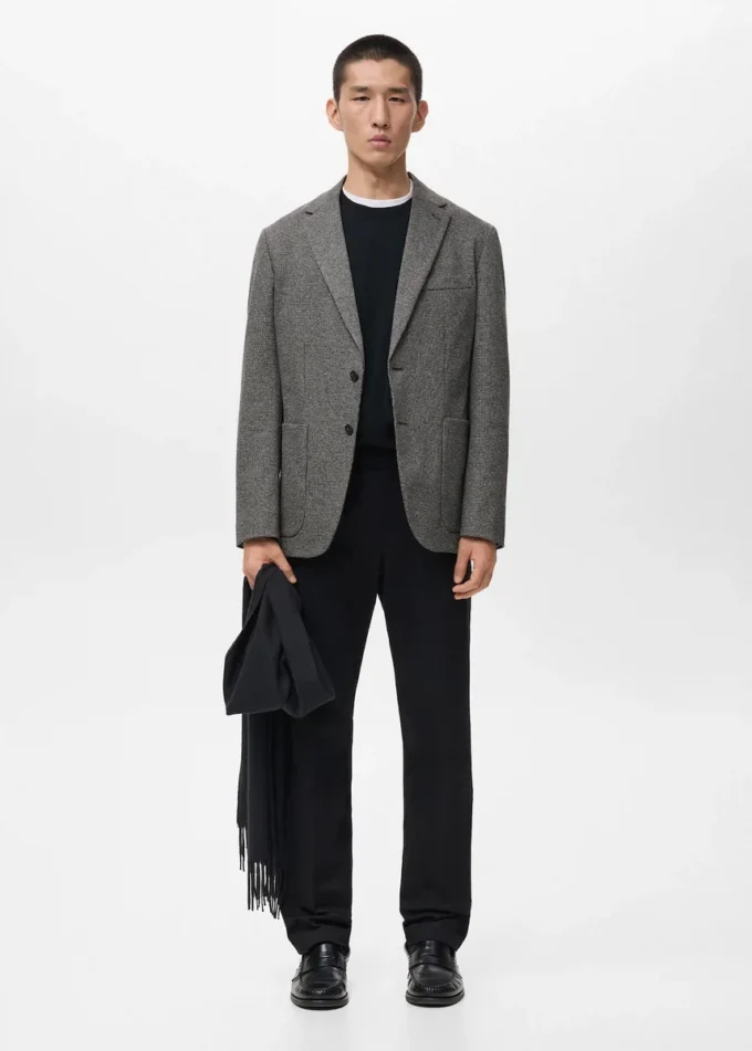 Slim fit marynarka z mikrostrukturą Slim fit marynarka z mikrostrukturą