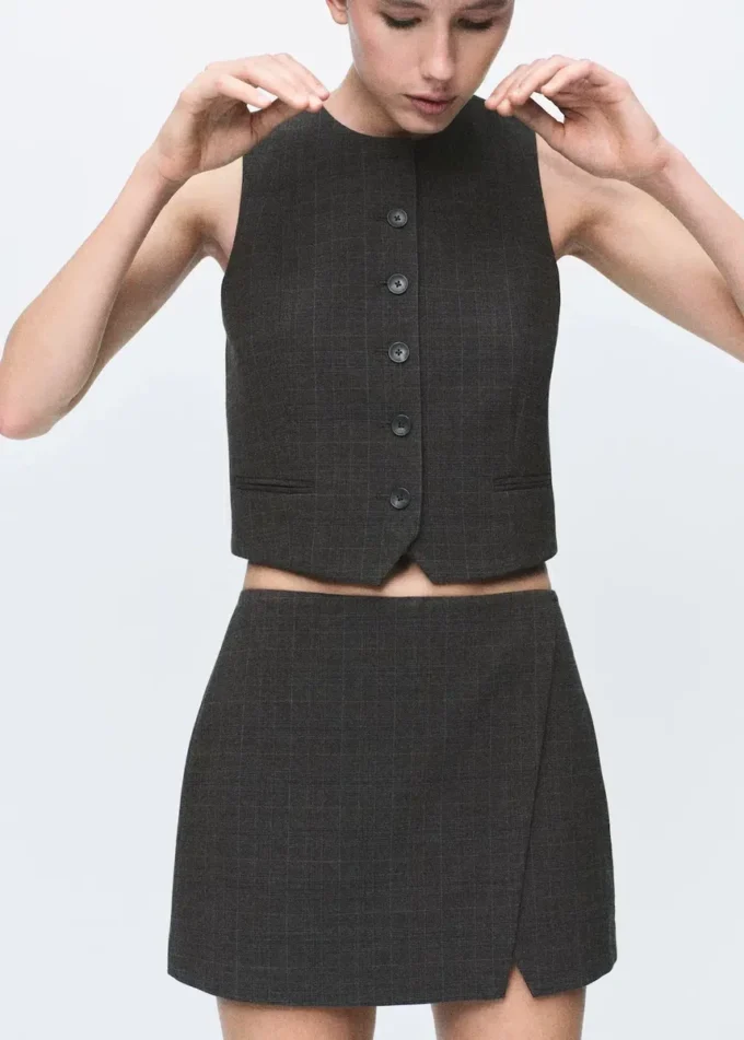 Spódnica kopertowa w kratę Spódnica kopertowa w kratę