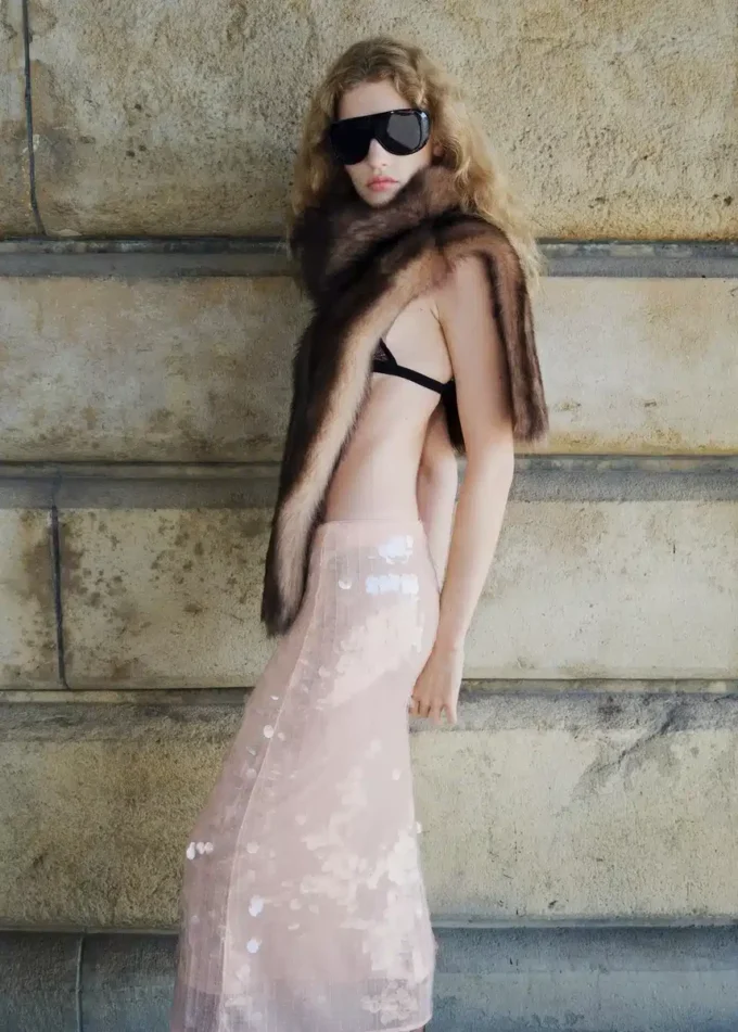 Spódnica midi z cekinami Spódnica midi z cekinami