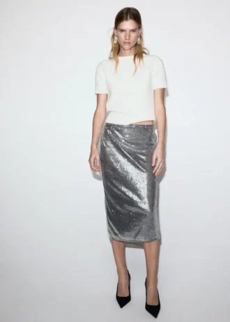 Spódnica midi z cekinami