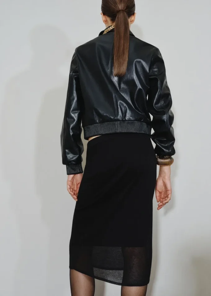 Spódnica midi z prążkowanej dzianiny Spódnica midi z prążkowanej dzianiny