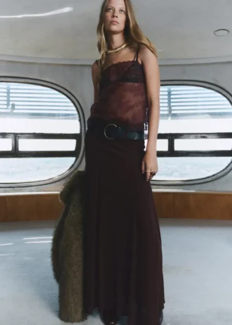 Spódnica z zakładką i paskiem Spódnica z zakładką i paskiem