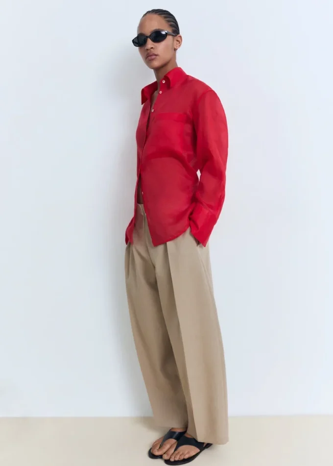 Spodnie balonowe z mieszanki lnu Spodnie balonowe z mieszanki lnu