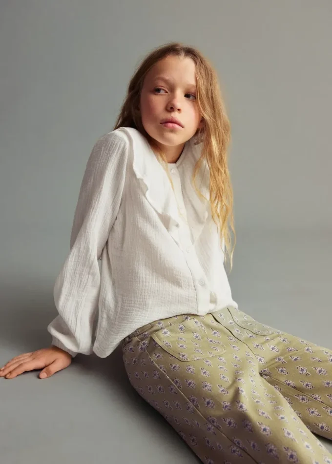 Spodnie culottes w kwiaty Spodnie culottes w kwiaty