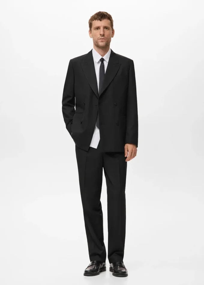 Spodnie garniturowe o regularnym kroju z zakładkami Spodnie garniturowe o regularnym kroju z zakładkami