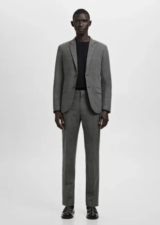 Spodnie garniturowe z elastycznego materiału o bardzo wąskim kroju