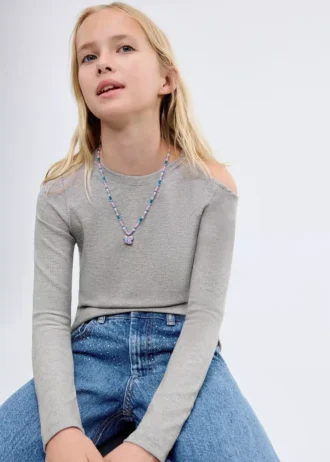 Spodnie jeansowe typu culotte z kryształkami Spodnie jeansowe typu culotte z kryształkami