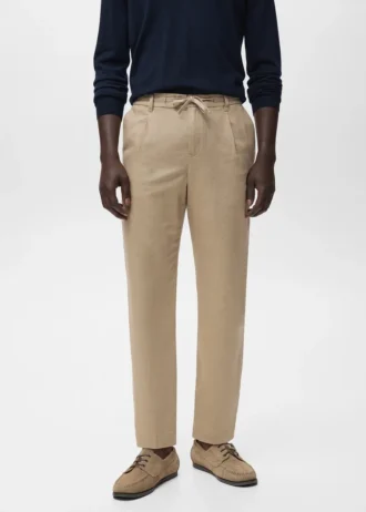 Spodnie o dopasowanym kroju z sznurkiem