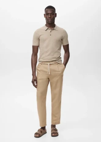 Spodnie o dopasowanym kroju z sznurkiem