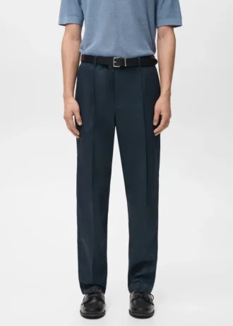 Spodnie o regularnym kroju z plisami