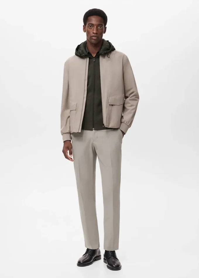 Spodnie slim fit z regulacją temperatury Spodnie slim fit z regulacją temperatury