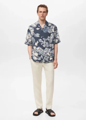 Spodnie slim fit ze 100% lnu