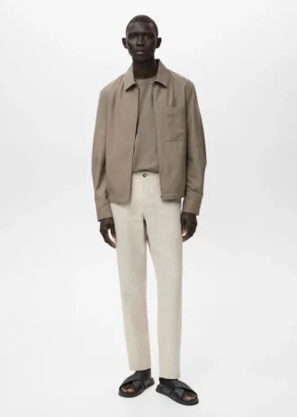 Spodnie slim fit ze 100% lnu