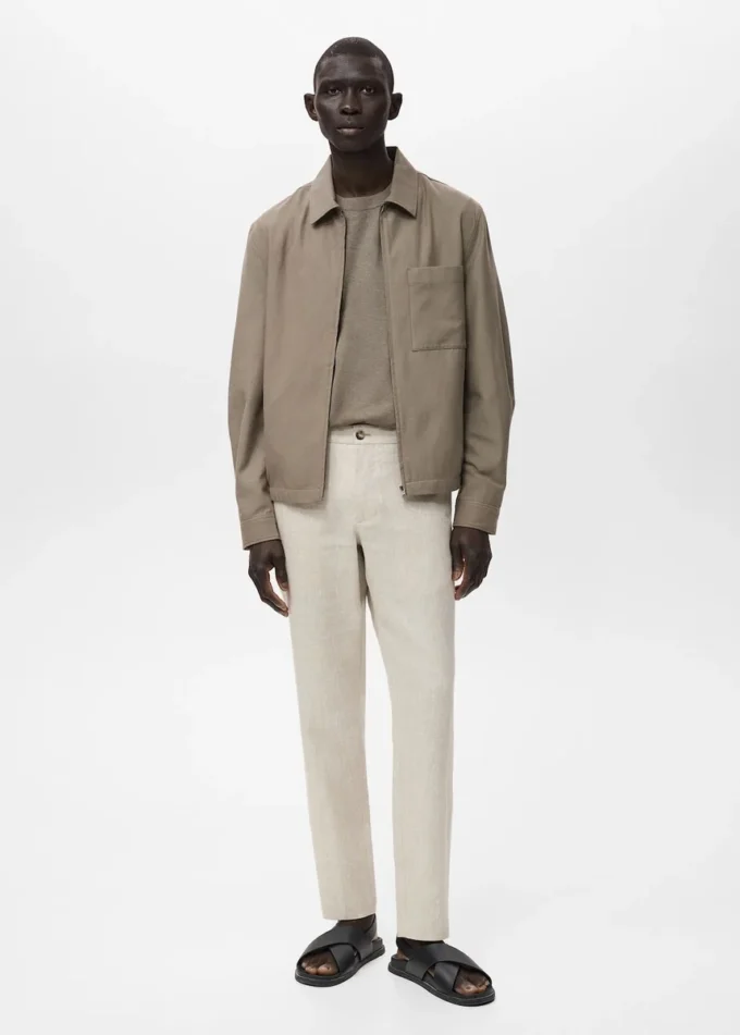 Spodnie slim fit ze 100% lnu Spodnie slim fit ze 100% lnu