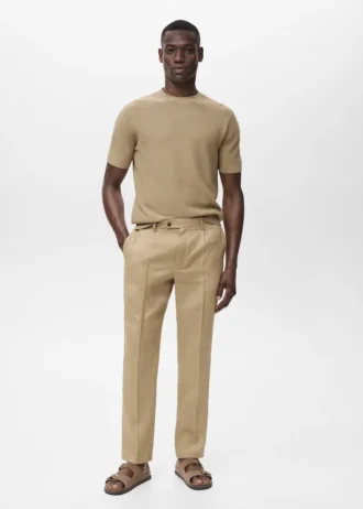 Spodnie slim fit ze 100% lnu