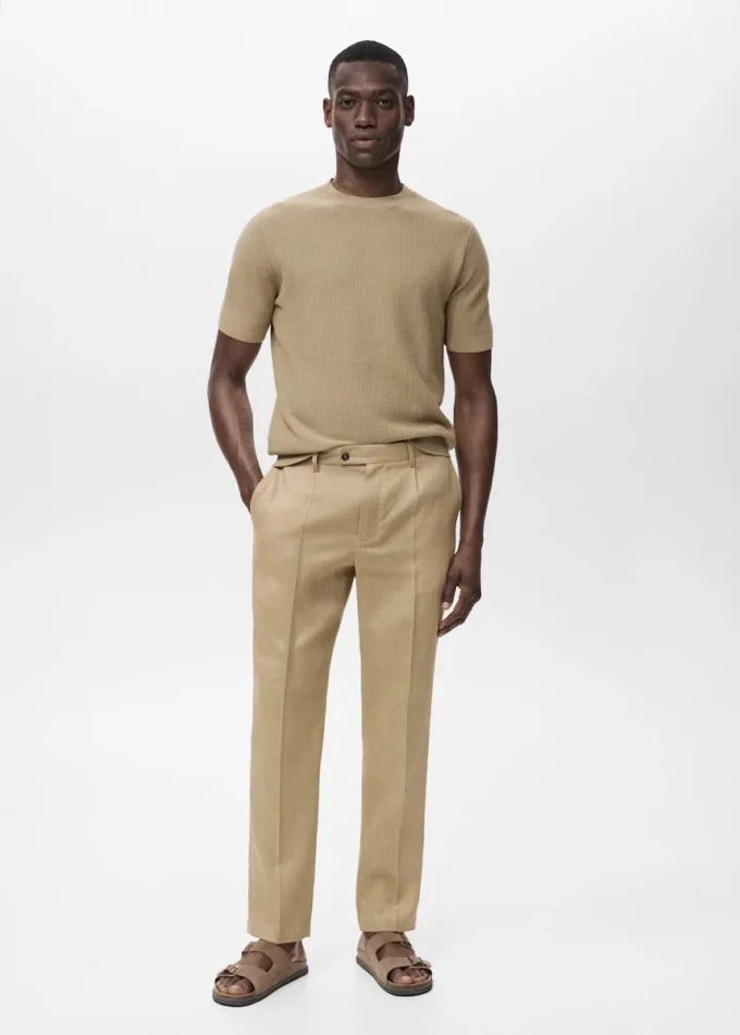 Spodnie slim fit ze 100% lnu Spodnie slim fit ze 100% lnu