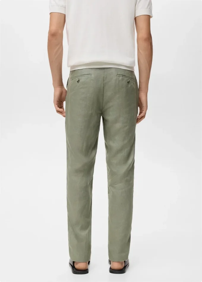 Spodnie slim fit ze 100% lnu Spodnie slim fit ze 100% lnu