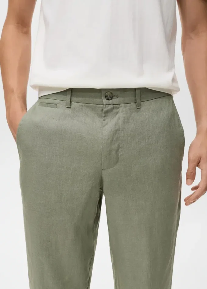 Spodnie slim fit ze 100% lnu Spodnie slim fit ze 100% lnu