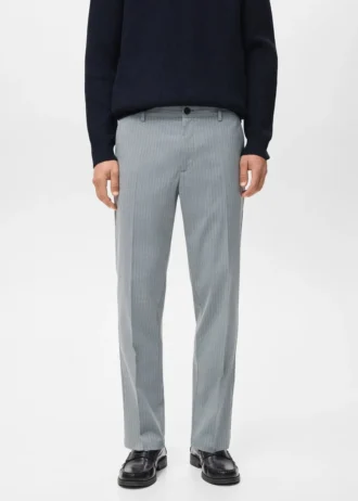 Spodnie w paski o dopasowanym kroju