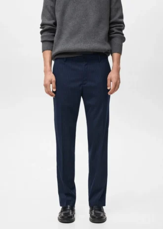 Spodnie w paski o dopasowanym kroju