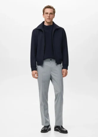 Spodnie w paski o dopasowanym kroju