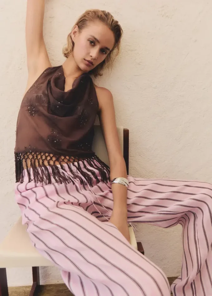 Spodnie w paski z ramii Spodnie w paski z ramii