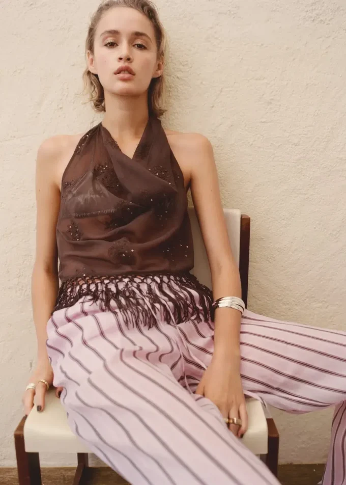 Spodnie w paski z ramii Spodnie w paski z ramii