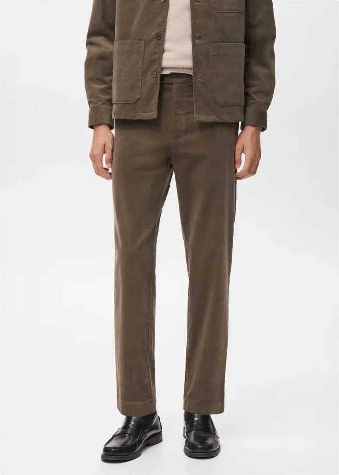 Spodnie z bawełny w regularnym kroju Spodnie z bawełny w regularnym kroju