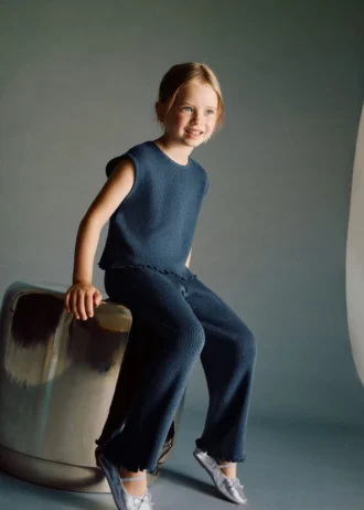 Spodnie z dzianiny prążkowanej