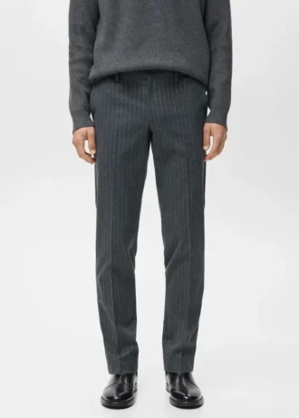 Spodnie z flaneli o dopasowanym kroju