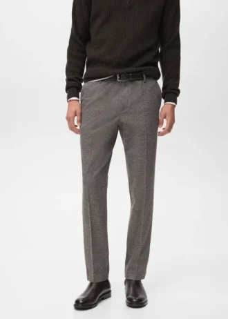 Spodnie z flaneli o dopasowanym kroju