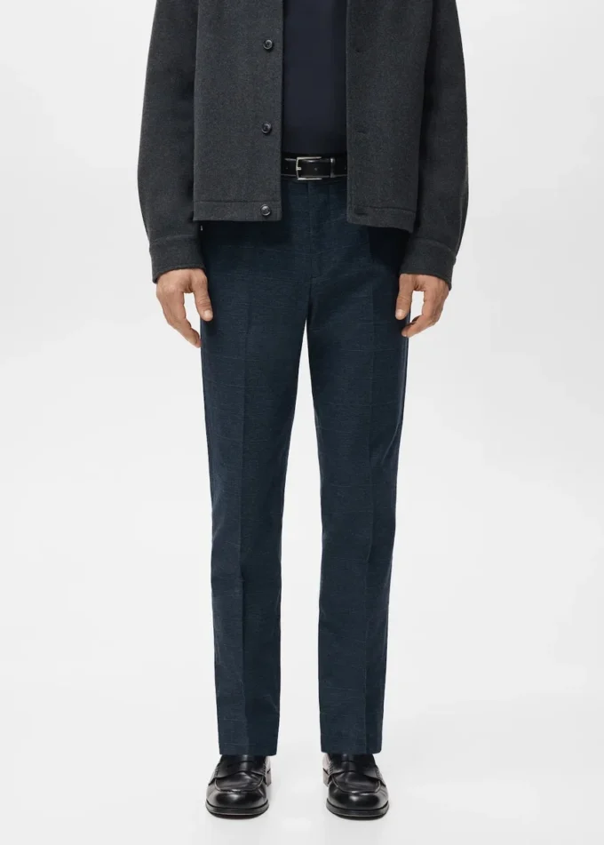 Spodnie z flaneli o dopasowanym kroju Spodnie z flaneli o dopasowanym kroju