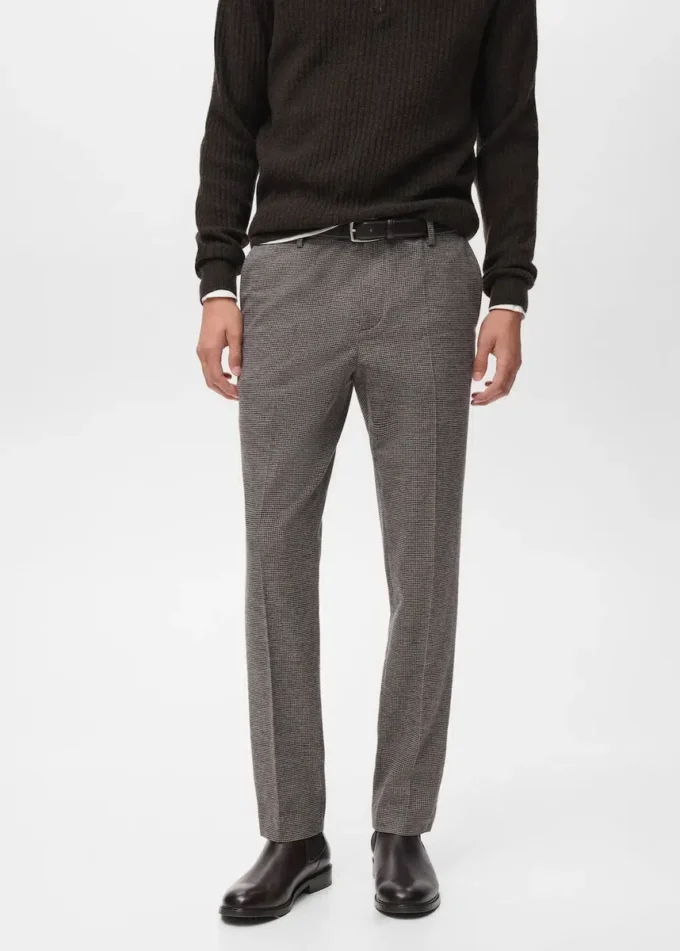 Spodnie z flaneli o dopasowanym kroju Spodnie z flaneli o dopasowanym kroju
