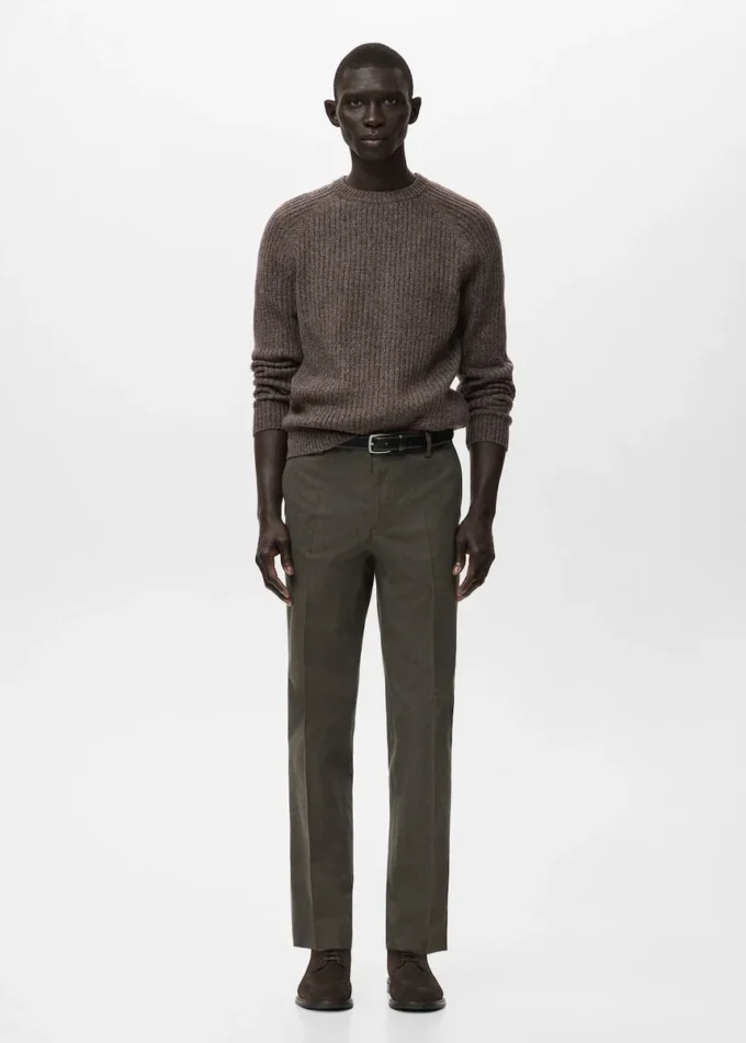 Spodnie z flaneli o dopasowanym kroju Spodnie z flaneli o dopasowanym kroju